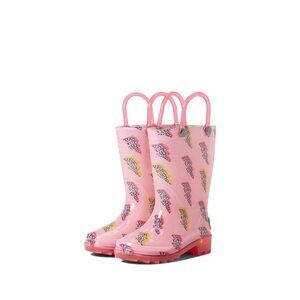 Western Chief Girls Lightning Lighted Rain Boots Pink Toddler 5